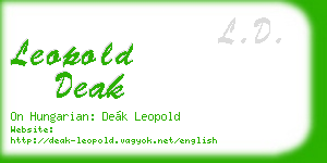 leopold deak business card